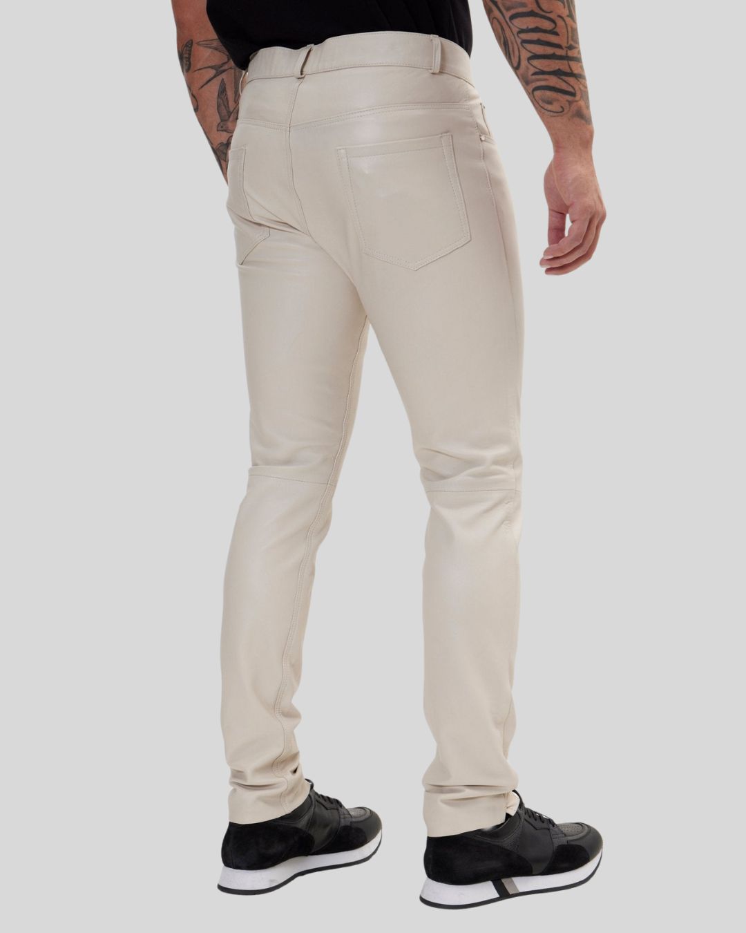  ivory leather pants for mens front view