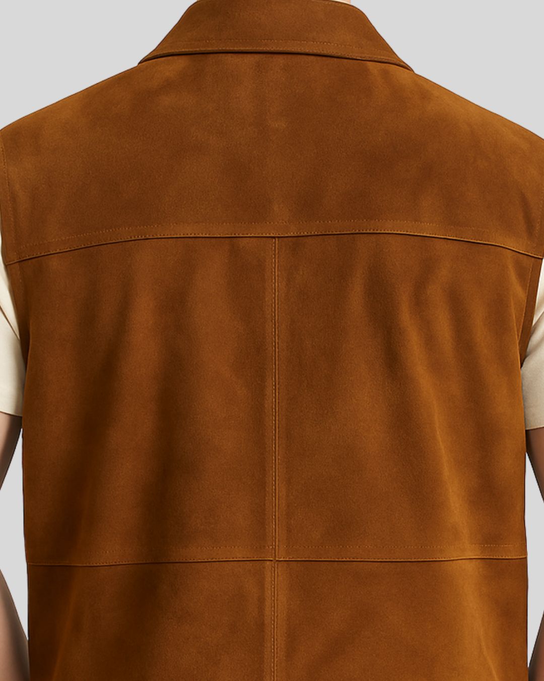 model wearing Saddle Ridge vest from the back